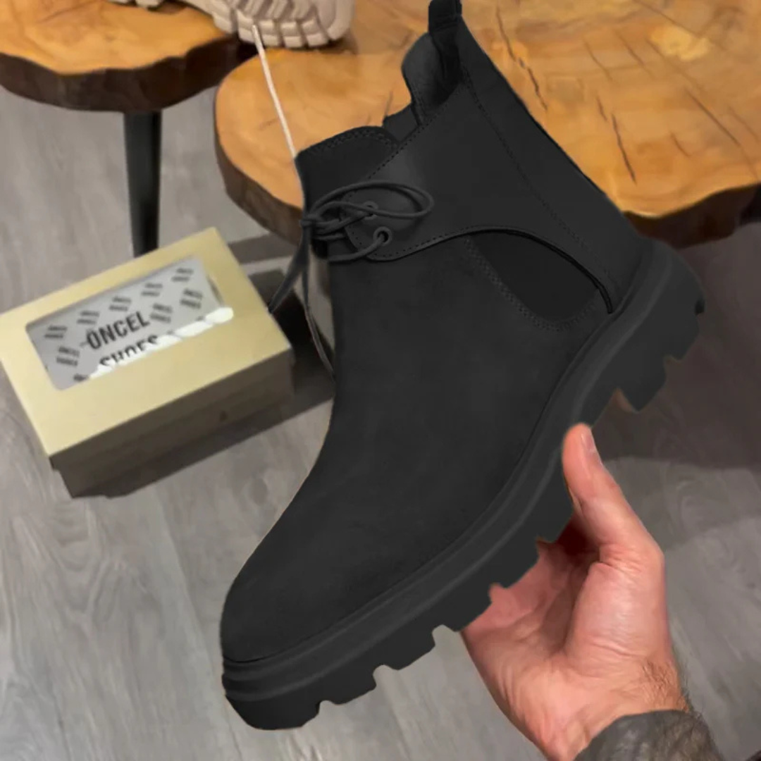 Botas de Couro Casuais para Homem com Design Elegante e Sola Durável