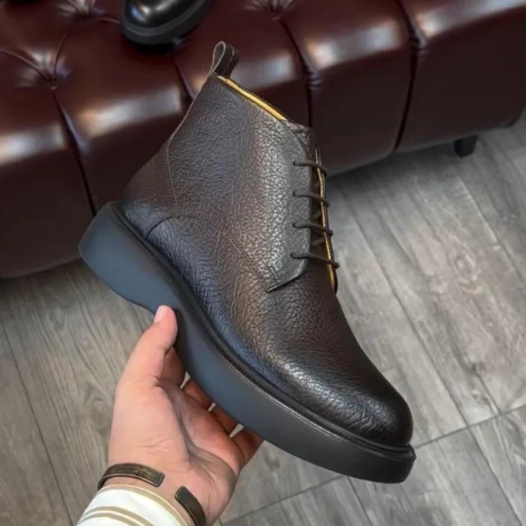 Botas de Couro com Textura Rugosa para Homem