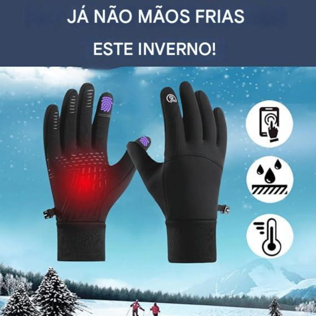 Luvas de Inverno Térmicas Impermeáveis com Função de Ecrã Tátil Unissexo