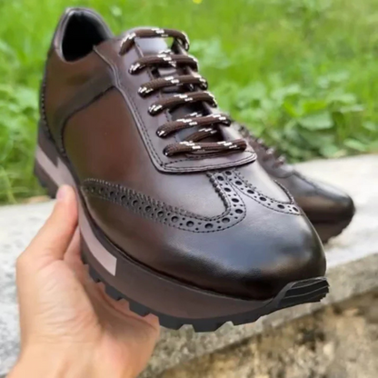 Sapatos Casuais Desportivos de Couro Genuíno Retro para Homem