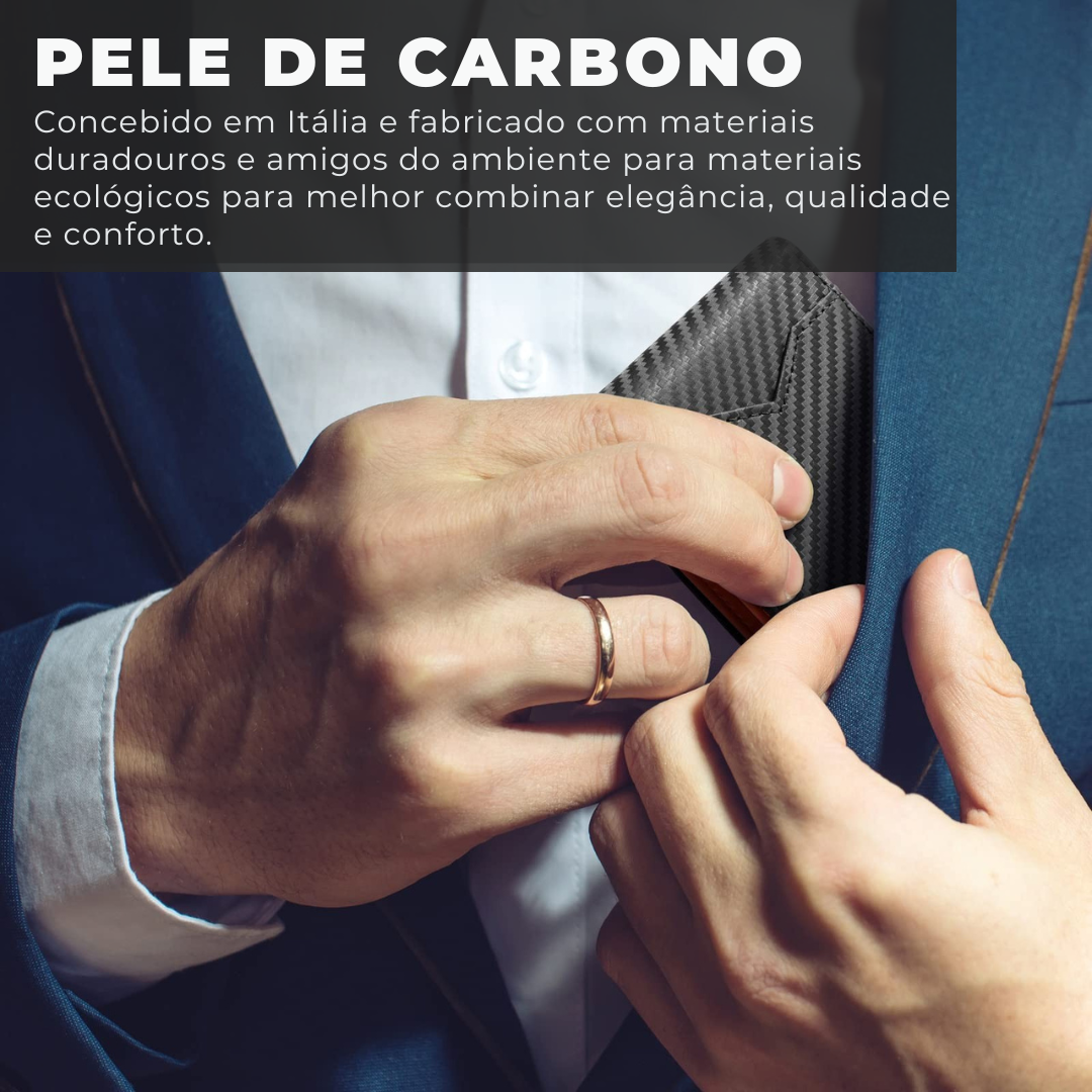 Carteira Slim de Couro com Proteção RFID