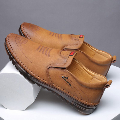 Mocassins de Couro Castanho para Homem