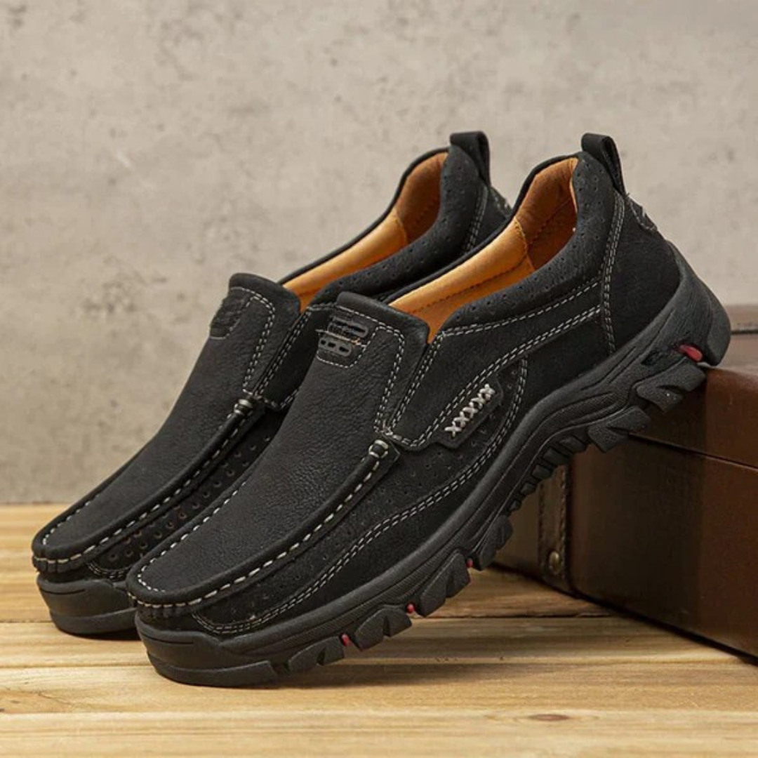 Mocassins Casuais de Couro para Homem, Leves, Respiráveis e Antiderrapantes