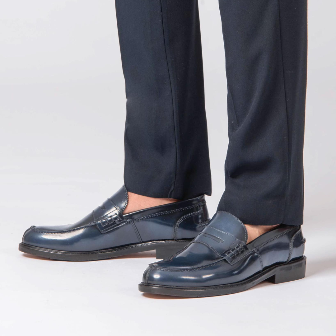 Mocassins de Couro Elegantes e Brilhantes para Homem