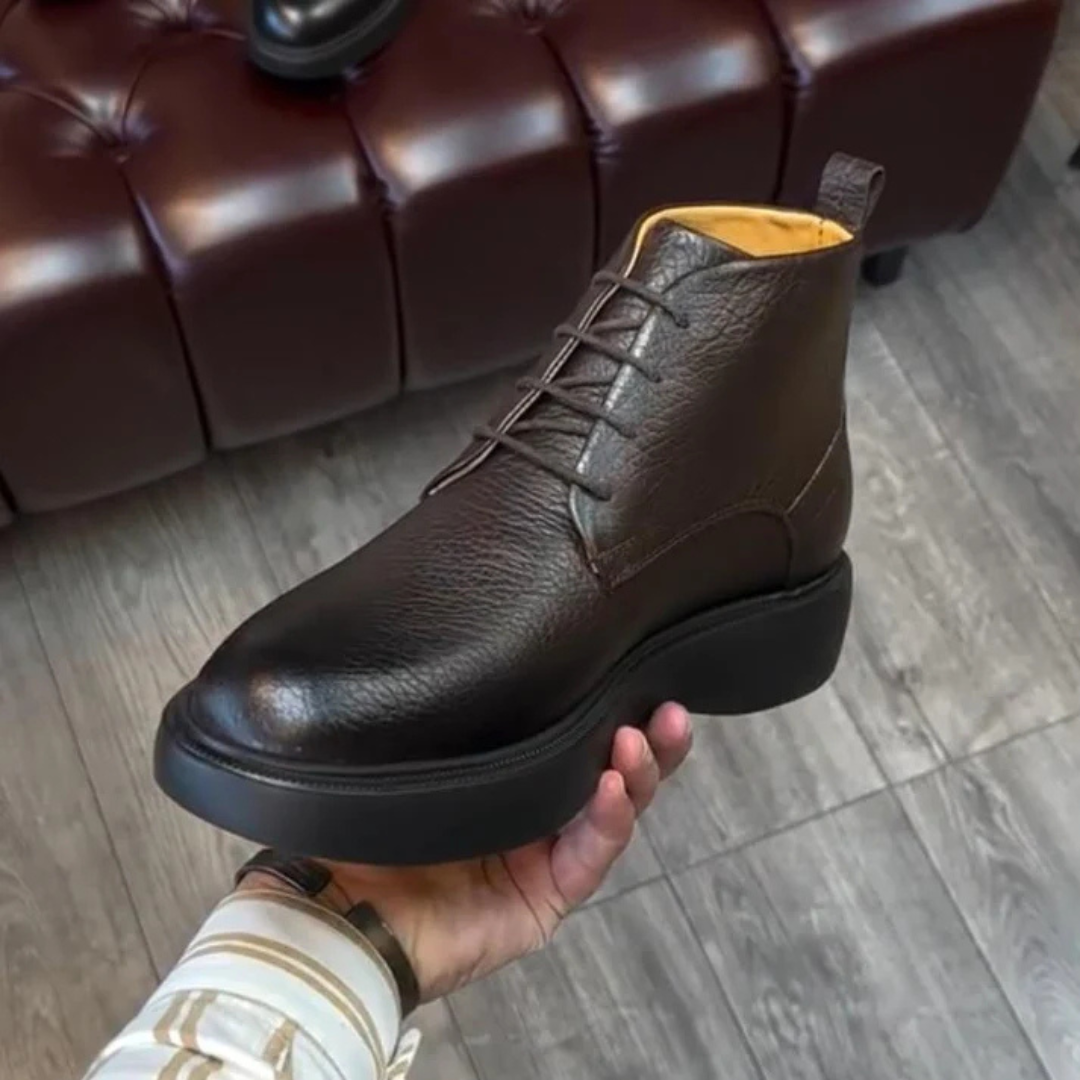 Botas de Couro com Textura Rugosa para Homem