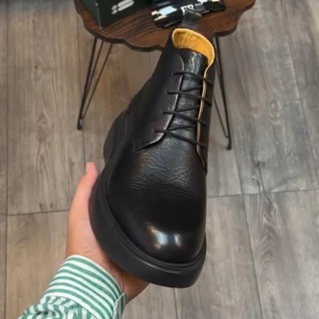 Botas de Couro com Textura Rugosa para Homem