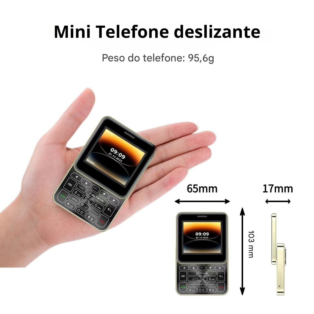 Telefone Móvel com Mini Botão Deslizante